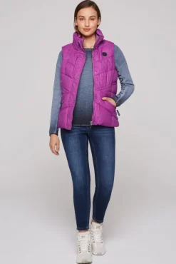 Damen CAMP DAVID & SOCCX Steppweste mit filigranem All Over Print iced berry