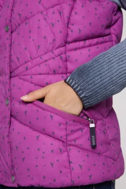 Damen CAMP DAVID & SOCCX Steppweste mit filigranem All Over Print iced berry