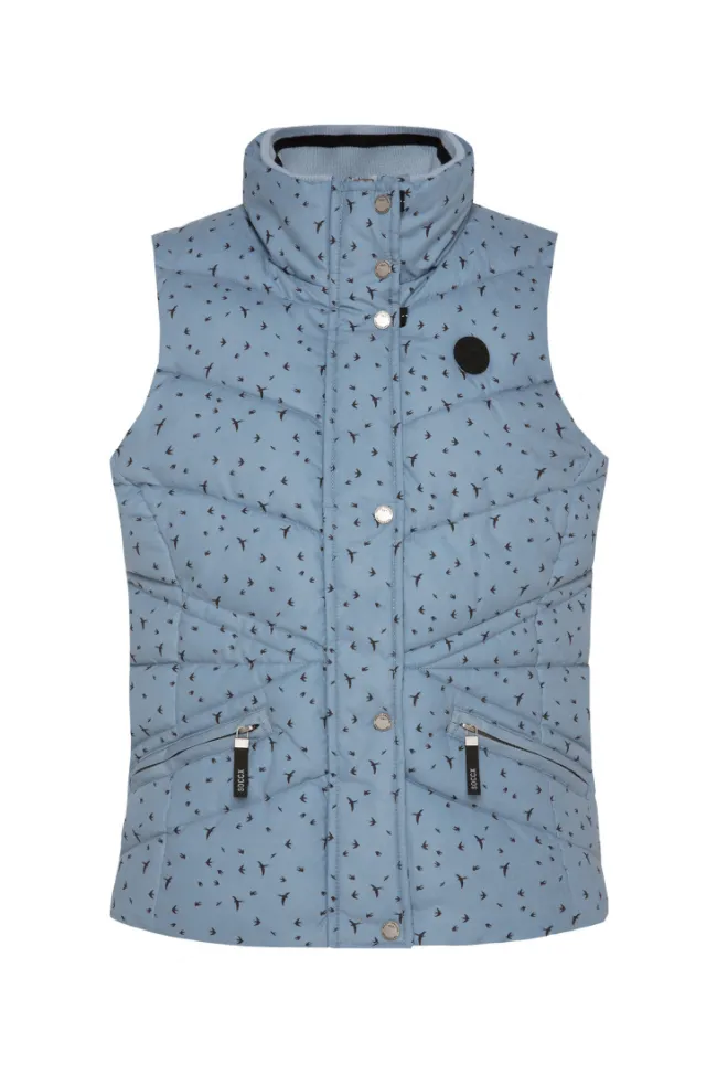 Damen CAMP DAVID & SOCCX Steppweste mit filigranem All Over Print cool grey