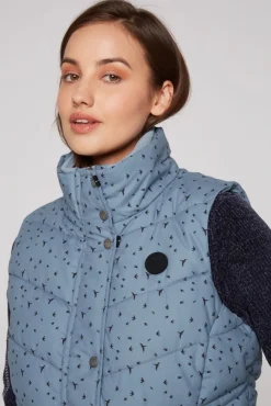 Damen CAMP DAVID & SOCCX Steppweste mit filigranem All Over Print cool grey