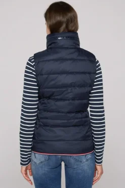 Damen CAMP DAVID & SOCCX Steppweste mit Kapuze im Stehkragen blue navy