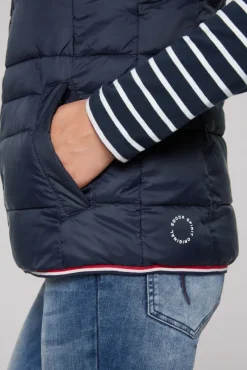 Damen CAMP DAVID & SOCCX Steppweste mit Kapuze im Stehkragen blue navy