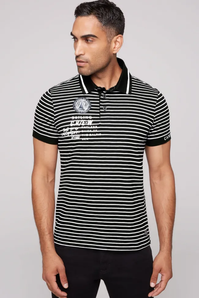 Herren CAMP DAVID & SOCCX Streifen-Polo mit Logo Details