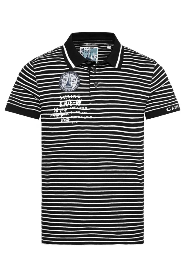 Herren CAMP DAVID & SOCCX Streifen-Polo mit Logo Details