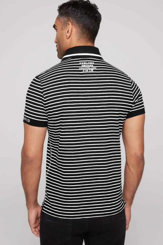 Herren CAMP DAVID & SOCCX Streifen-Polo mit Logo Details