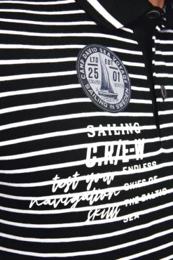 Herren CAMP DAVID & SOCCX Streifen-Polo mit Logo Details