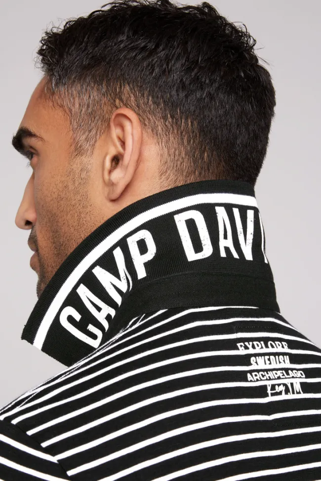 Herren CAMP DAVID & SOCCX Streifen-Polo mit Logo Details