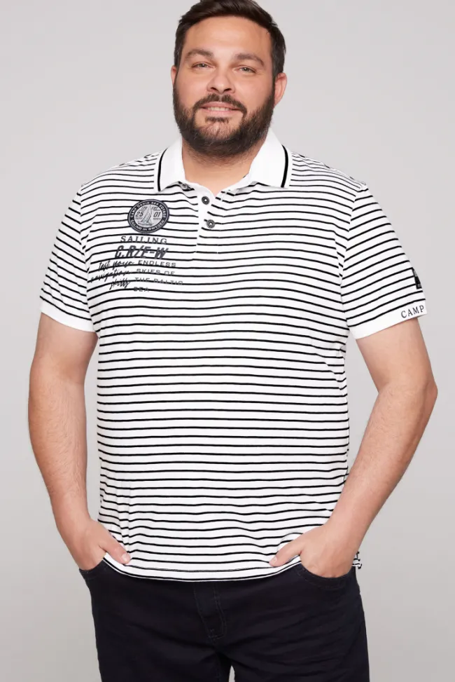 Herren CAMP DAVID & SOCCX Streifen-Polo mit Logo Details