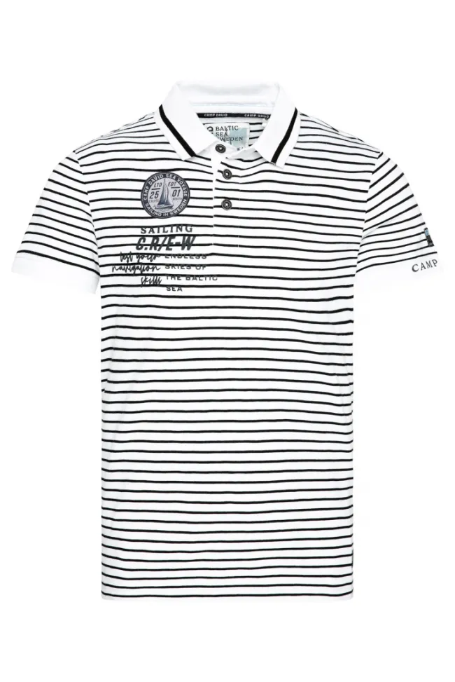 Herren CAMP DAVID & SOCCX Streifen-Polo mit Logo Details