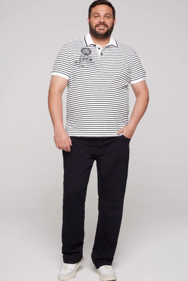 Herren CAMP DAVID & SOCCX Streifen-Polo mit Logo Details