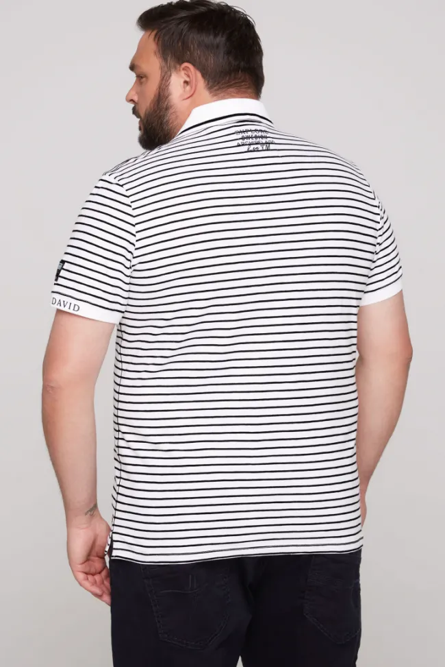 Herren CAMP DAVID & SOCCX Streifen-Polo mit Logo Details
