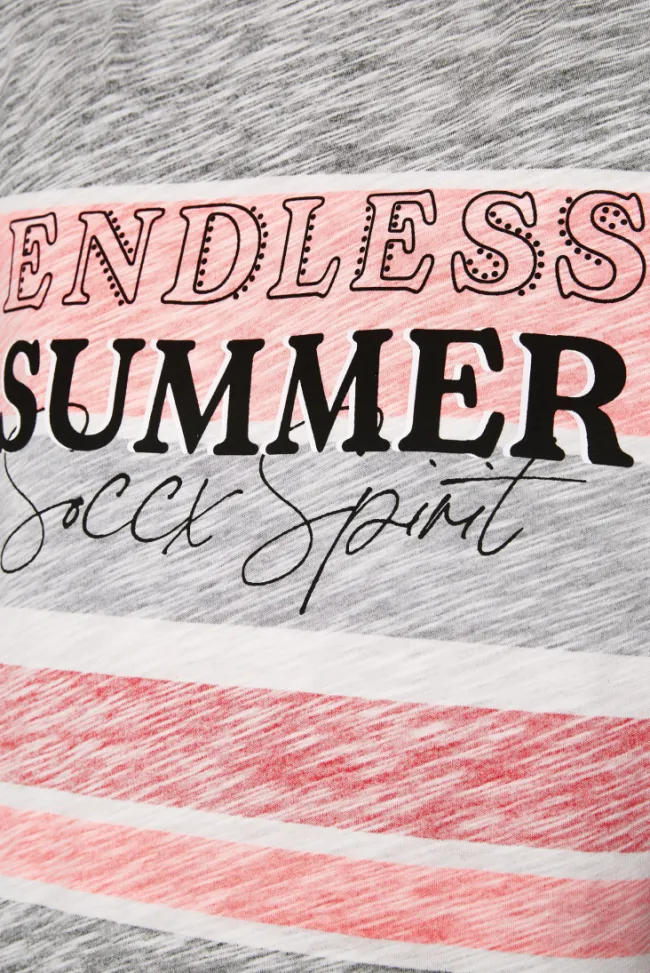 Damen CAMP DAVID & SOCCX Streifenshirt mit U-Boot-Ausschnitt neon pink