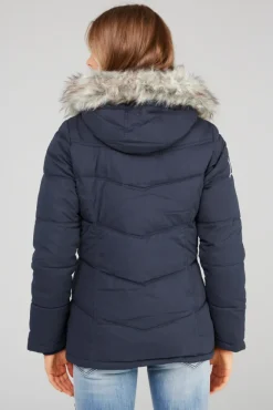 Damen CAMP DAVID & SOCCX Strukturierte Jacke mit Artwork und Fake Fur nautic navy