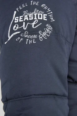 Damen CAMP DAVID & SOCCX Strukturierte Jacke mit Artwork und Fake Fur nautic navy