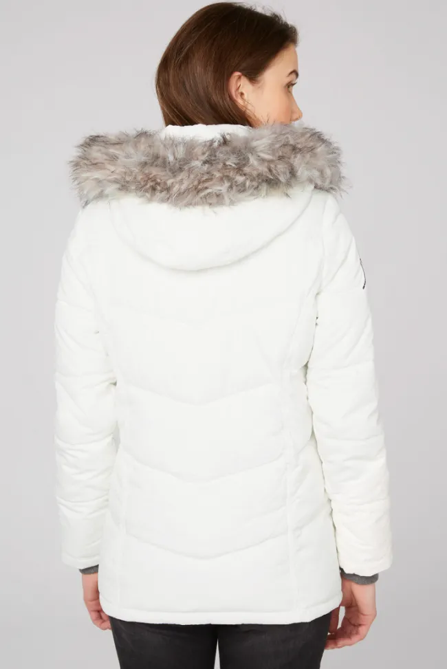 Damen CAMP DAVID & SOCCX Strukturierte Jacke mit Artwork und Fake Fur