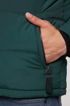Herren CAMP DAVID & SOCCX Strukturierte Steppjacke mit abtrennbarer Sweatkapuze deep green