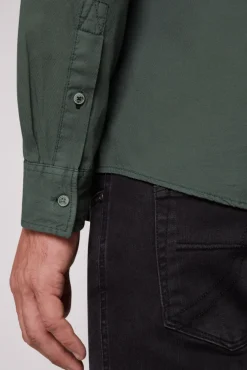 Herren CAMP DAVID & SOCCX Strukturiertes Langarmhemd mit Logo Artworks deep forest