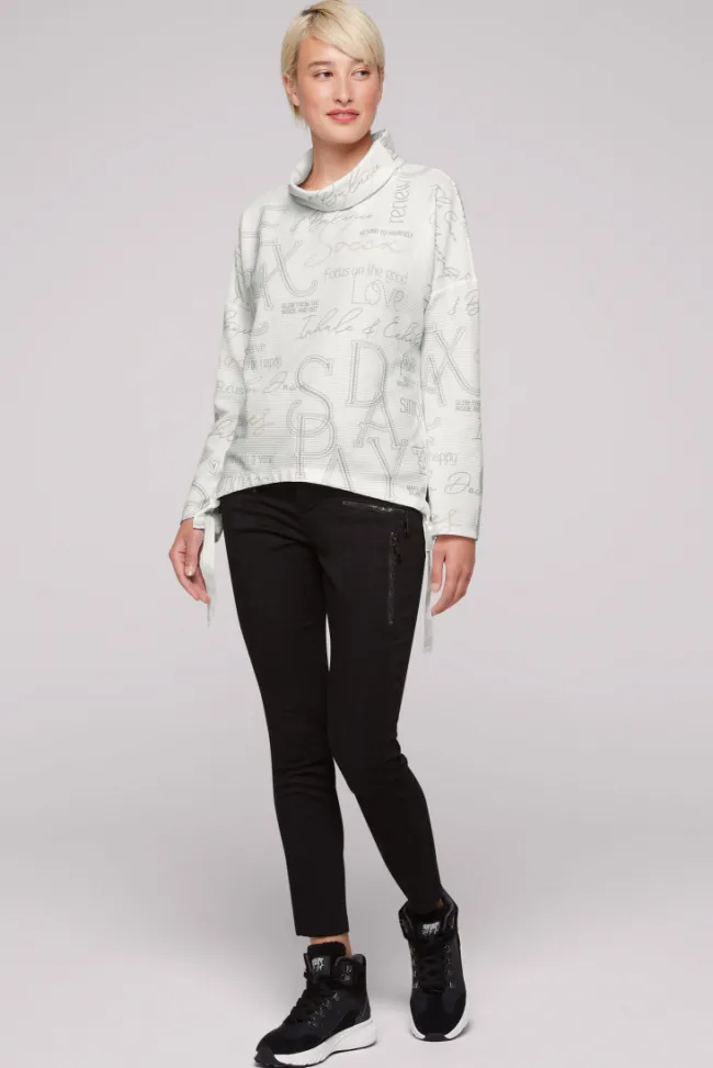 Damen CAMP DAVID & SOCCX Strukturiertes Sweatshirt mit All Over Print