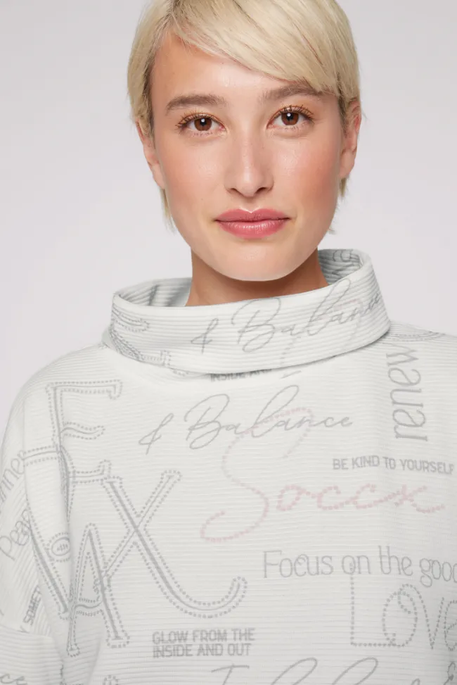 Damen CAMP DAVID & SOCCX Strukturiertes Sweatshirt mit All Over Print