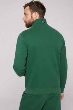 Herren CAMP DAVID & SOCCX Sweatjacke mit Artwork im Retro-Style raw green