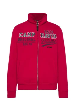 Herren CAMP DAVID & SOCCX Sweatjacke mit Artwork im Retro-Style royal red