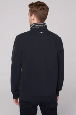 Herren CAMP DAVID & SOCCX Sweatjacke mit Color-Blocking und Artworks blue navy