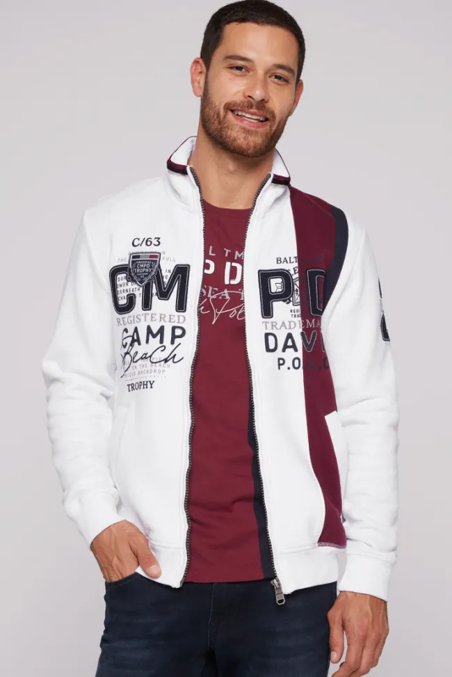 Herren CAMP DAVID & SOCCX Sweatjacke mit Color-Blocking und Artworks