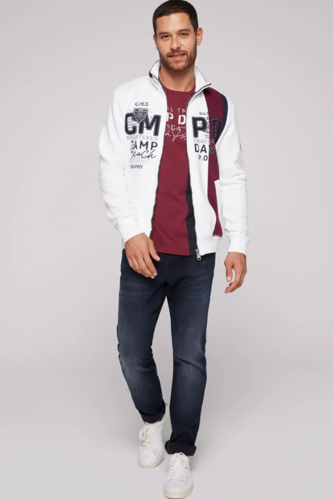Herren CAMP DAVID & SOCCX Sweatjacke mit Color-Blocking und Artworks