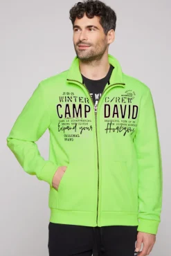 Herren CAMP DAVID & SOCCX Sweatjacke mit Logo Artwork neon green