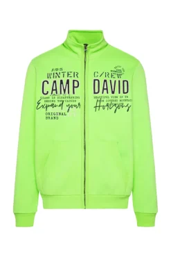 Herren CAMP DAVID & SOCCX Sweatjacke mit Logo Artwork neon green