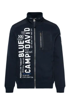 Herren CAMP DAVID & SOCCX Sweatjacke mit tonigen Ripstop-Details blue navy
