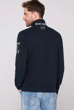 Herren CAMP DAVID & SOCCX Sweatjacke mit tonigen Ripstop-Details blue navy