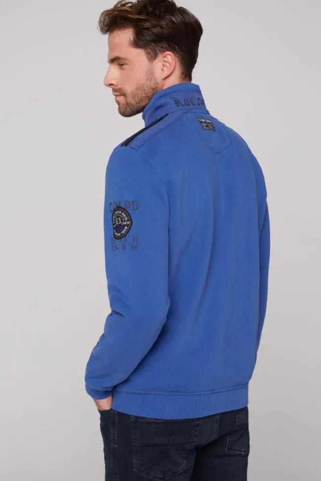 Herren CAMP DAVID & SOCCX Sweatjacke mit tonigen Ripstop-Details strong blue