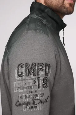 Herren CAMP DAVID & SOCCX Sweatjacke Oil Dyed mit Logo Artworks