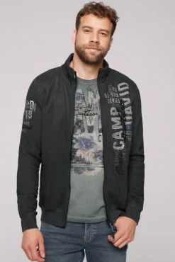 Herren CAMP DAVID & SOCCX Sweatjacke Oil Dyed mit Logo Artworks
