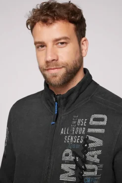 Herren CAMP DAVID & SOCCX Sweatjacke Oil Dyed mit Logo Artworks