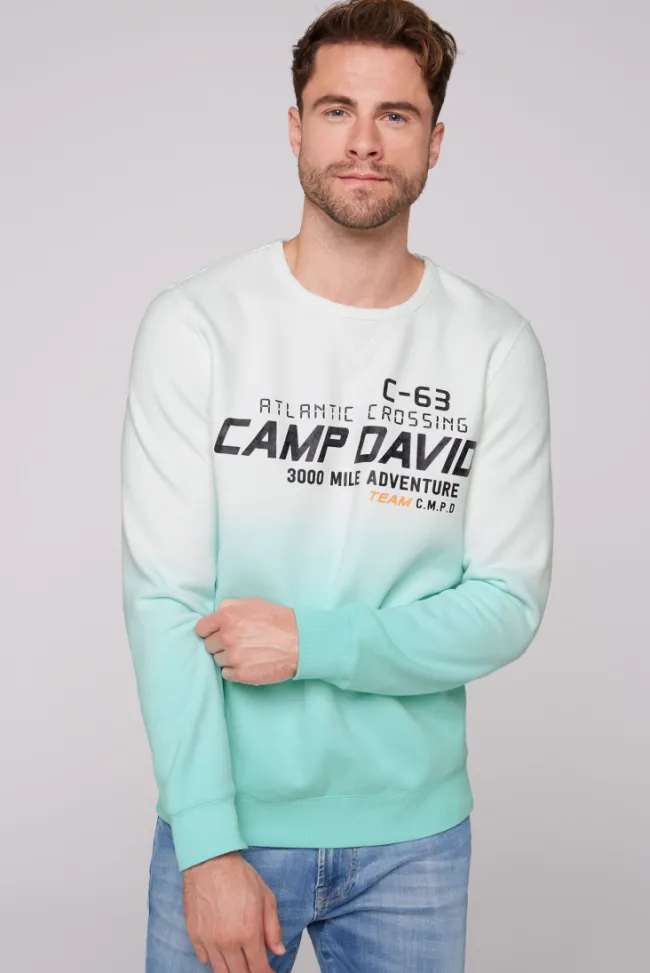 Herren CAMP DAVID & SOCCX Sweatshirt Dip Dye mit Puff-Print
