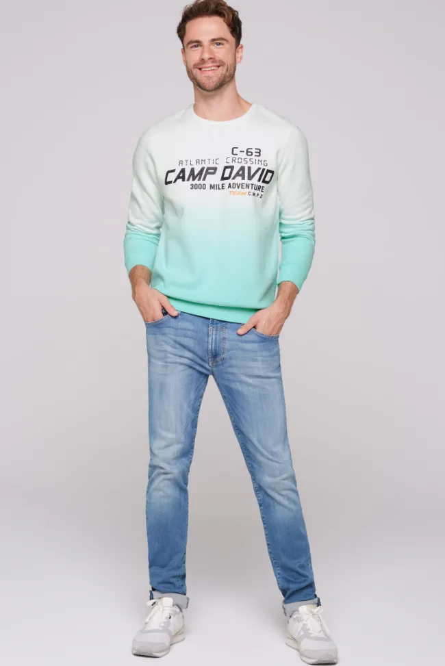 Herren CAMP DAVID & SOCCX Sweatshirt Dip Dye mit Puff-Print