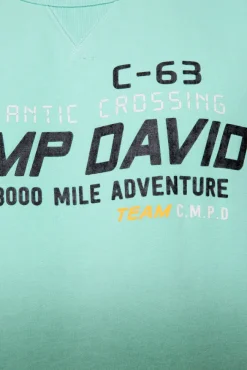 Herren CAMP DAVID & SOCCX Sweatshirt Dip Dye mit Puff-Print flash aqua | 4XL