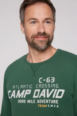 Herren CAMP DAVID & SOCCX Sweatshirt Dip Dye mit Puff-Print dark green