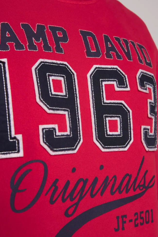 Herren CAMP DAVID & SOCCX Sweatshirt mit Artwork im Retro-Style royal red