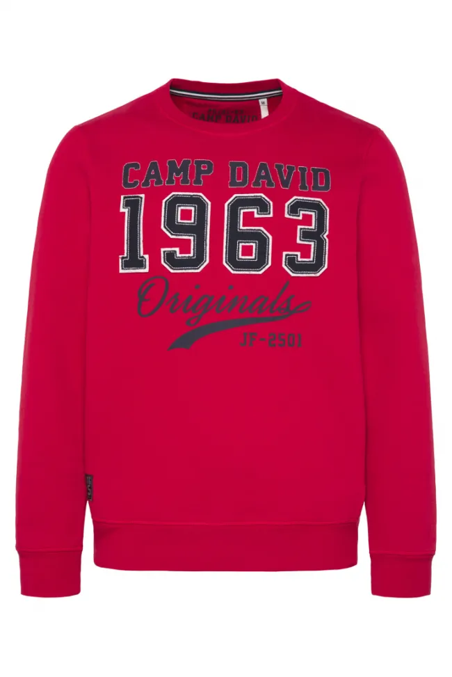 Herren CAMP DAVID & SOCCX Sweatshirt mit Artwork im Retro-Style royal red