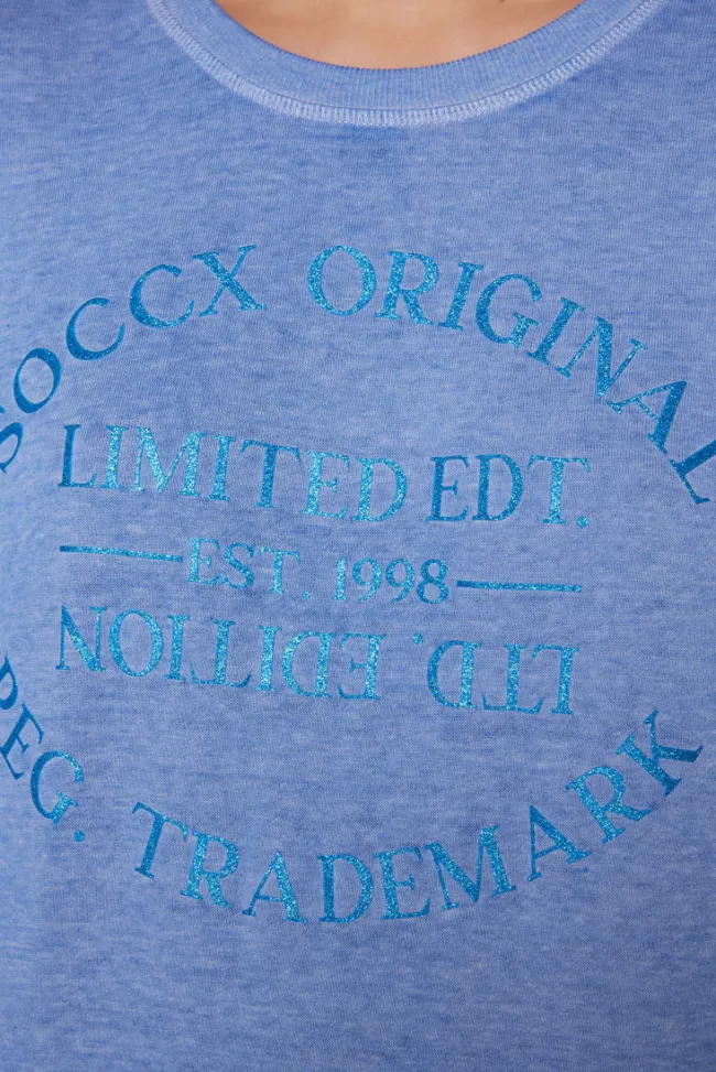 Damen CAMP DAVID & SOCCX Sweatshirt mit Ausbrenner-Effekten und Print