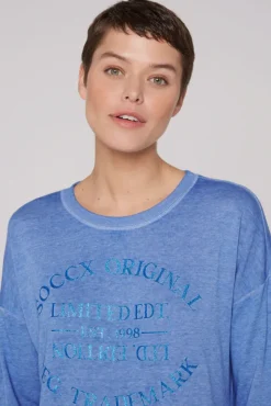 Damen CAMP DAVID & SOCCX Sweatshirt mit Ausbrenner-Effekten und Print