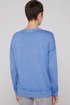 Damen CAMP DAVID & SOCCX Sweatshirt mit Ausbrenner-Effekten und Print