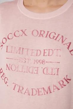Damen CAMP DAVID & SOCCX Sweatshirt mit Ausbrenner-Effekten und Print rose blush