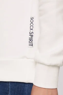 Damen CAMP DAVID & SOCCX Sweatshirt mit hohem Kragen und Logo Print