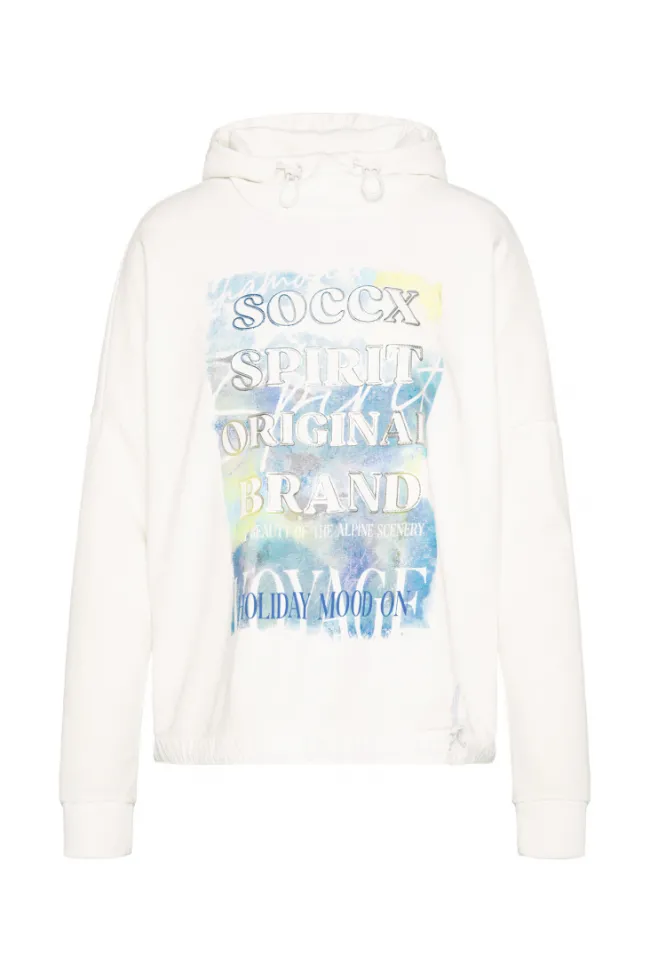 Damen CAMP DAVID & SOCCX Sweatshirt mit Kapuze und Print Artwork