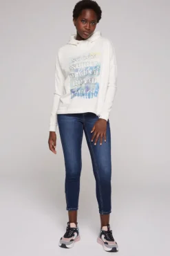 Damen CAMP DAVID & SOCCX Sweatshirt mit Kapuze und Print Artwork