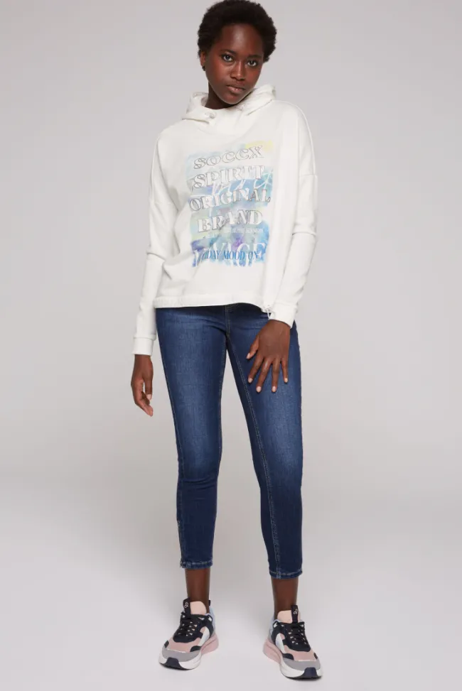 Damen CAMP DAVID & SOCCX Sweatshirt mit Kapuze und Print Artwork